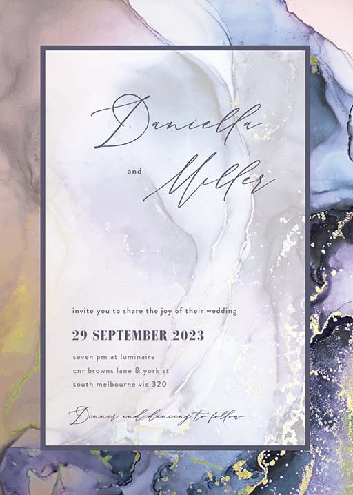 Colourful Marble Wedding Invitations by Yunita Y.