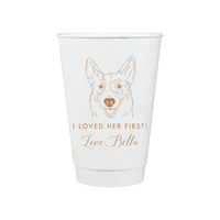 I Loved Her First Wedding Paper Cups with Custom Pet Design