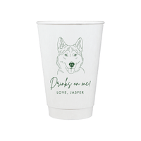 Wedding Paper Cups with Custom Dog Design