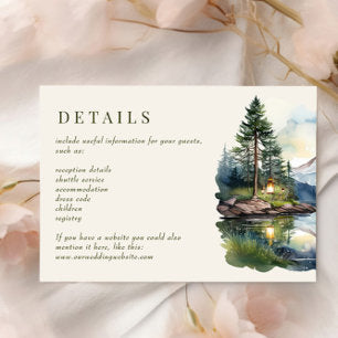 Country Lake Twilight Forest Wedding Enclosure Card