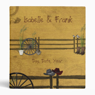 Country Western, Wedding Photo Album 3 Ring Binder