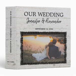 Create your own rustic wood photo wedding album 3 3 ring binder