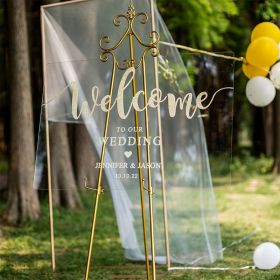 Clear Acrylic Wedding Table Sign - Welcome to Our Wedding
