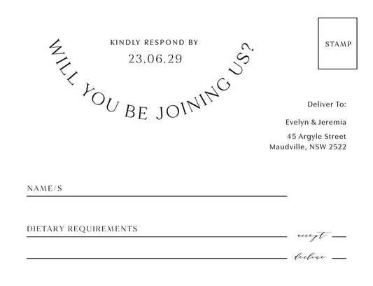 Curve Love RSVP Cards by Yunita Y.