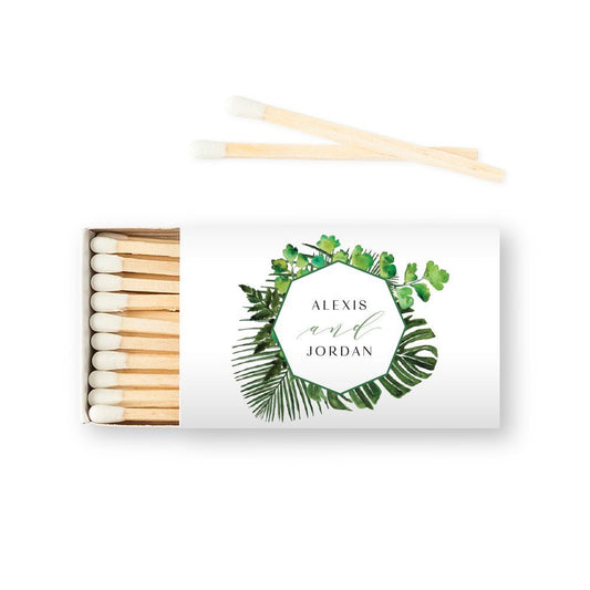 Custom Matchbox Wedding Favor - Greenery