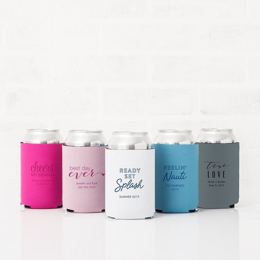 Custom Neoprene Foam Beer Can Drink Holder - Gray