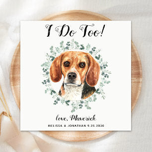 Custom Pet Wedding I Do Too Beagle Dog Napkins