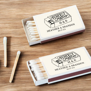 Custom The Perfect Match Wedding Favor Matchboxes