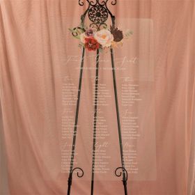 Custom Wedding Signs-Rustic Burgundy and Blush Pink Floral Acrylic Seating Chart CS026
