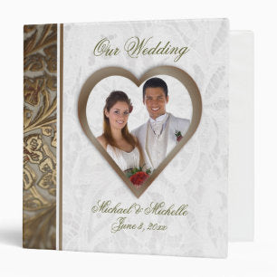 Customizable 1 1/2 Inch Photo Wedding Album 3 Ring Binder