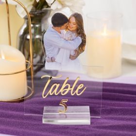 Customized 3D acrylic shaped photo table number cards CT032
