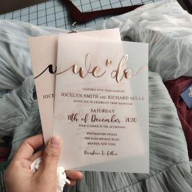 Cute Chic Foil Wedding Invitations on Vellum Paper CFI007