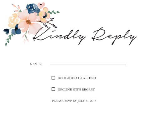 Blushing Blue RSVP Cards by Cynthia W.