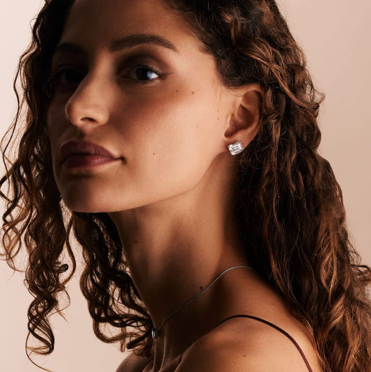 4 Prong Emerald Studs