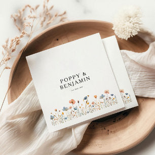 Dainty Floral Wildflower Wedding Napkins