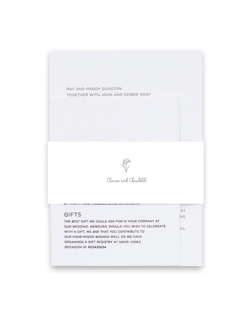 Dainty Flower Invitation Belly Band by Lauren D.