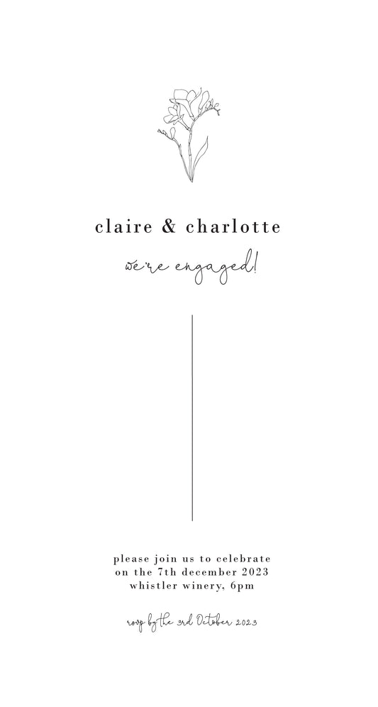 Dainty Flower Engagement Invitations by Lauren D.