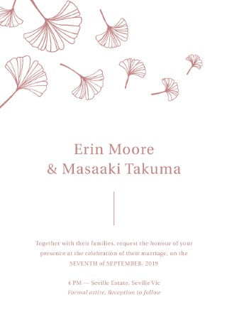 Dancing Ginkgo Wedding Invitations by Nicole C.