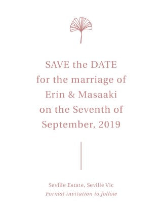 Dancing Ginkgo Save The Date Cards by Nicole C.
