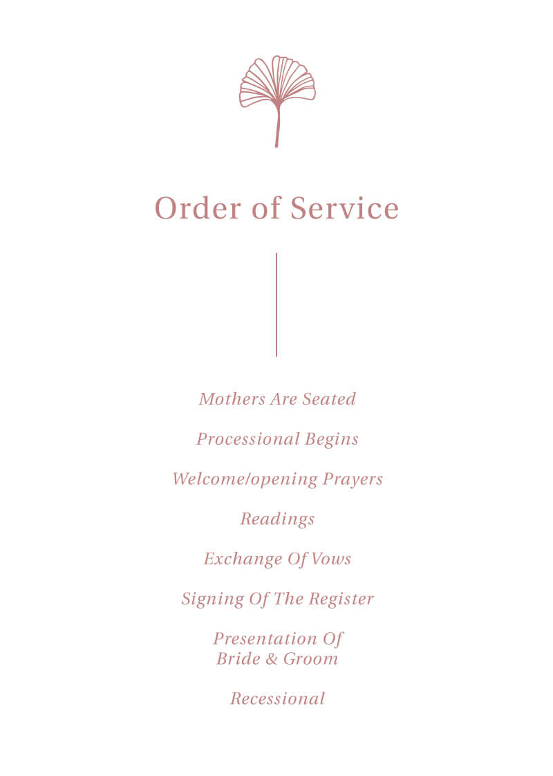 Dancing Ginkgo Wedding Program by Nicole C.