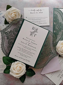 Emerald Green Lasercut Gatefold Wedding Invitations