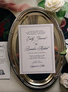 Gorgeous Black Thermography Wedding Invitations Daxton Hotel in Birmingham, MI