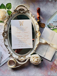 Regal Calligraphy Script Wedding Invitations in Gold Thermography