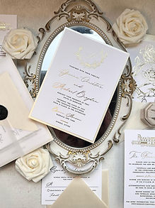 Botanical Wedding Crest Monogram Wedding Invitations Opal 16