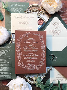 Terracotta Botanical Wedding Invitations WI302