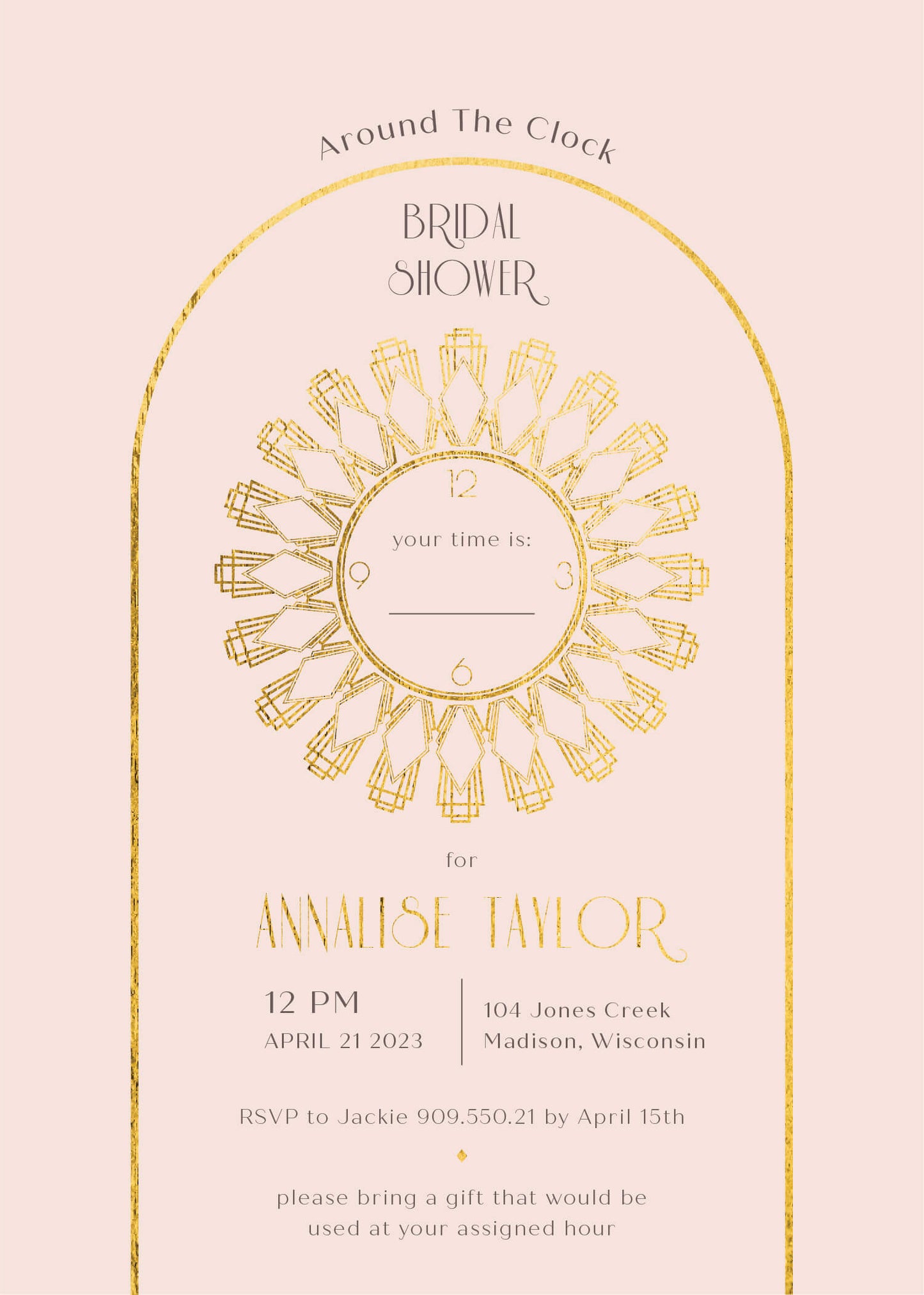 Deco ClockBridal Shower Invitation by Putri N.
