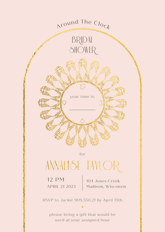 Deco ClockBridal Shower Invitation by Putri N.