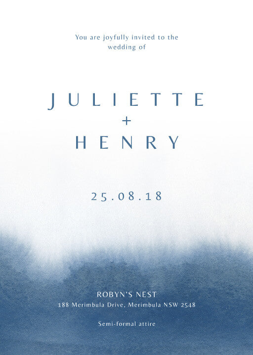 Deep Blue Wedding Invitations by Nicole C.