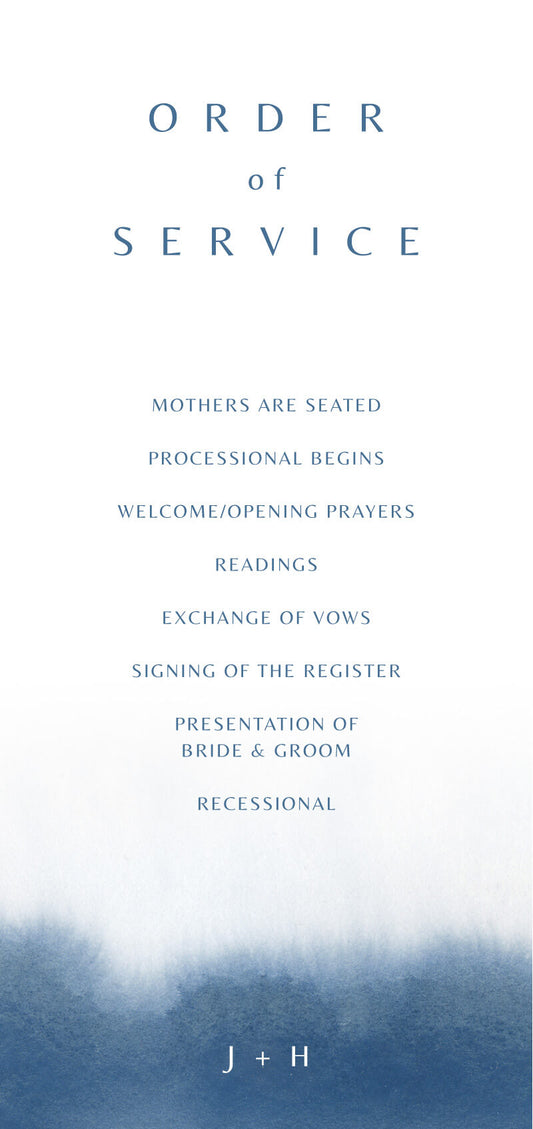 Deep Blue Wedding Program by Nicole C.