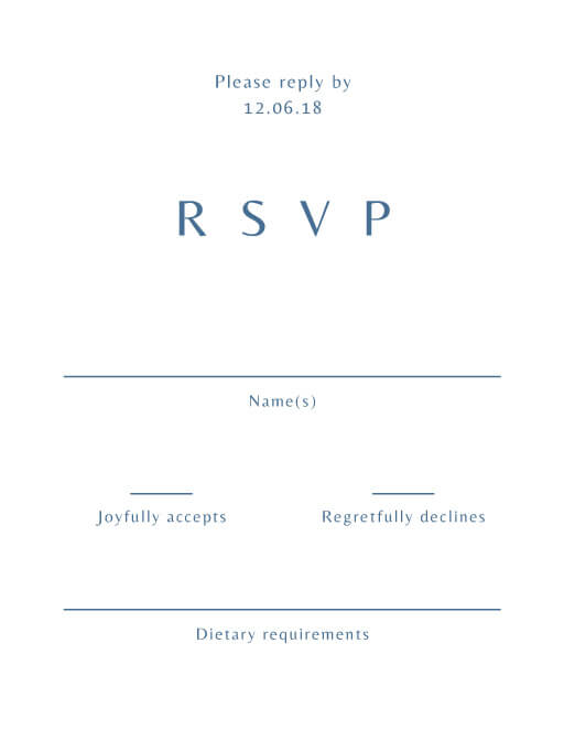 Deep Blue RSVP Cards by Nicole C.