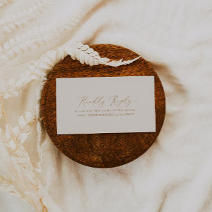 Delicate Gold and Cream Wedding Website RSVP Enclosure Card