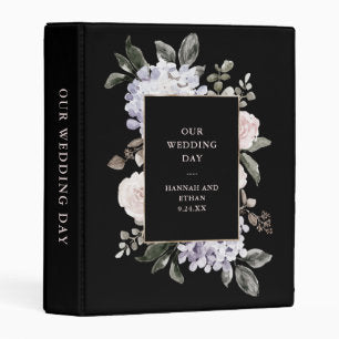 Delicate Hydrangeas and Roses Wedding Photos Mini Binder