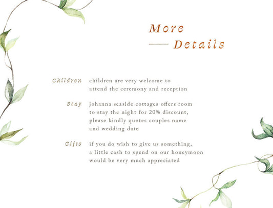 Delicate Leaves Information Card by Inggrid H.