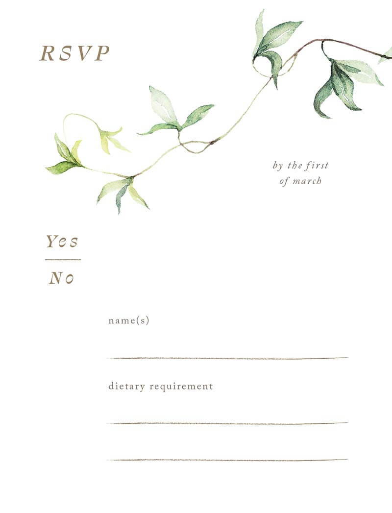 Delicate Leaves RSVP Cards by Inggrid H.