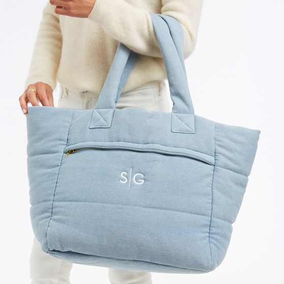 Denim Puffer Tote