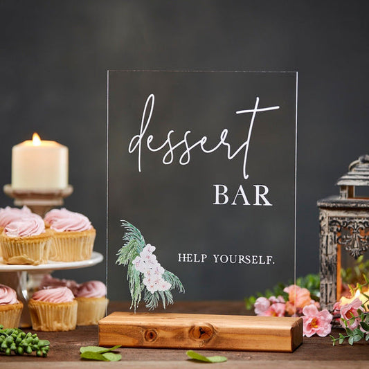 Dessert Bar | Acrylic Boho Wedding Sign