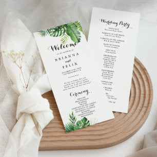 Destination Tropical Greenery Wedding Program