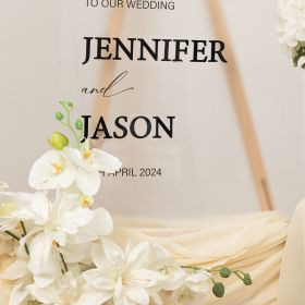 Clear Acrylic Wedding Table Sign - Welcome to Our Wedding