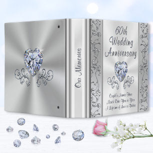 Diamond 60th Wedding Anniversary Photo Album 3 Ring Binder