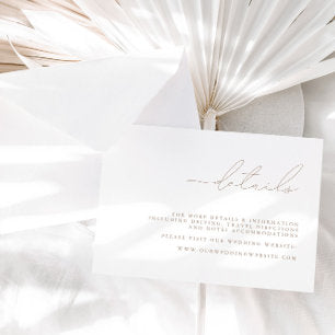 Digital Minimalist Wedding Details Enclosure Card
