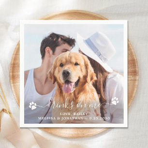 Dog Wedding Custom Photo Cocktail Napkins
