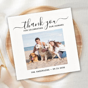Dog Wedding Personalized Photo Napkins
