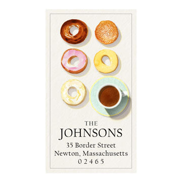 Doughnuts And Coffee Panoramic Return Address Labels