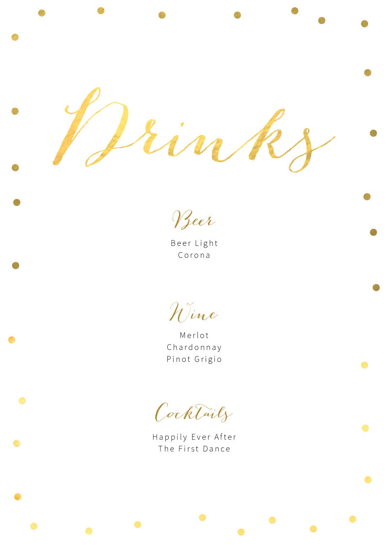 Goldie DotsMenu Cards by Inggrid H.