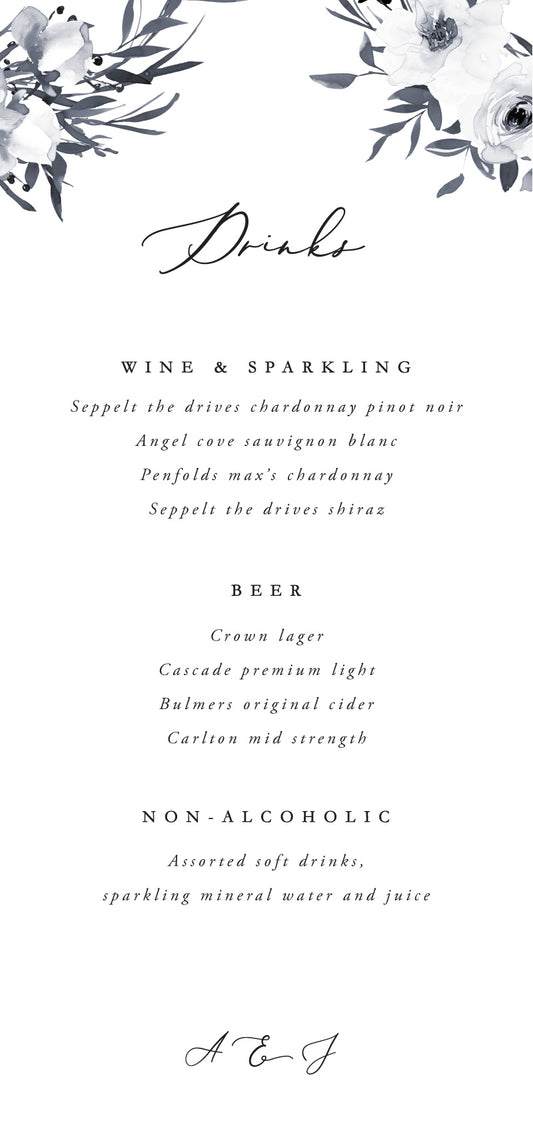 Floral Crown ClassicMenu Cards by Joy