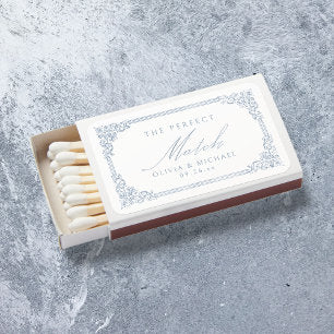Dusty Blue Vintage The Perfect Match Wedding Favor